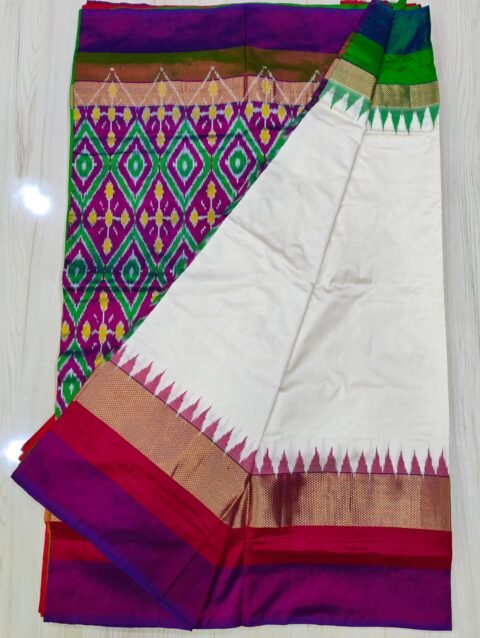 Red-Offwhite Ikkat Kumkum